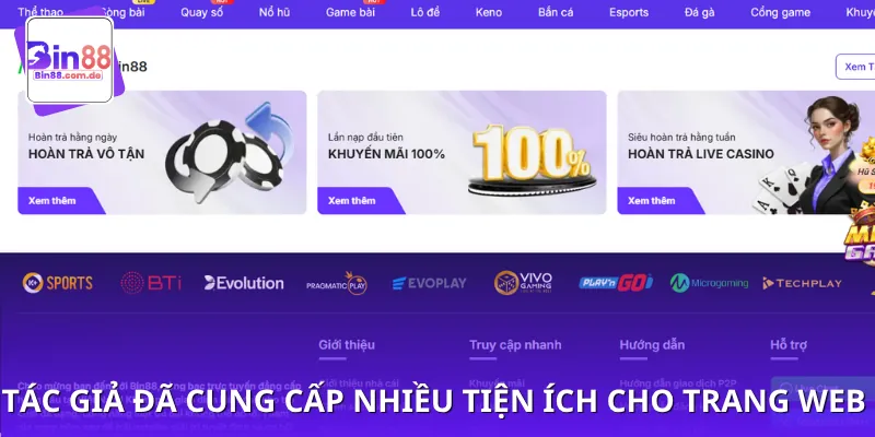 Những gì mà tác giả đã cung cấp cho nhà cái là vô cùng to lớn